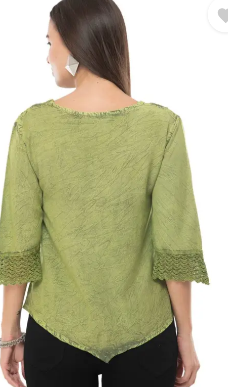 short embroidered top for women